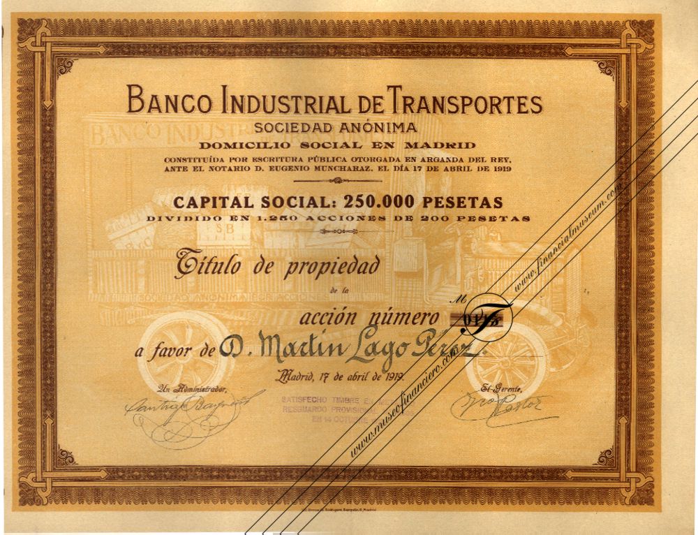 Banco Industrial de Transportes: acción