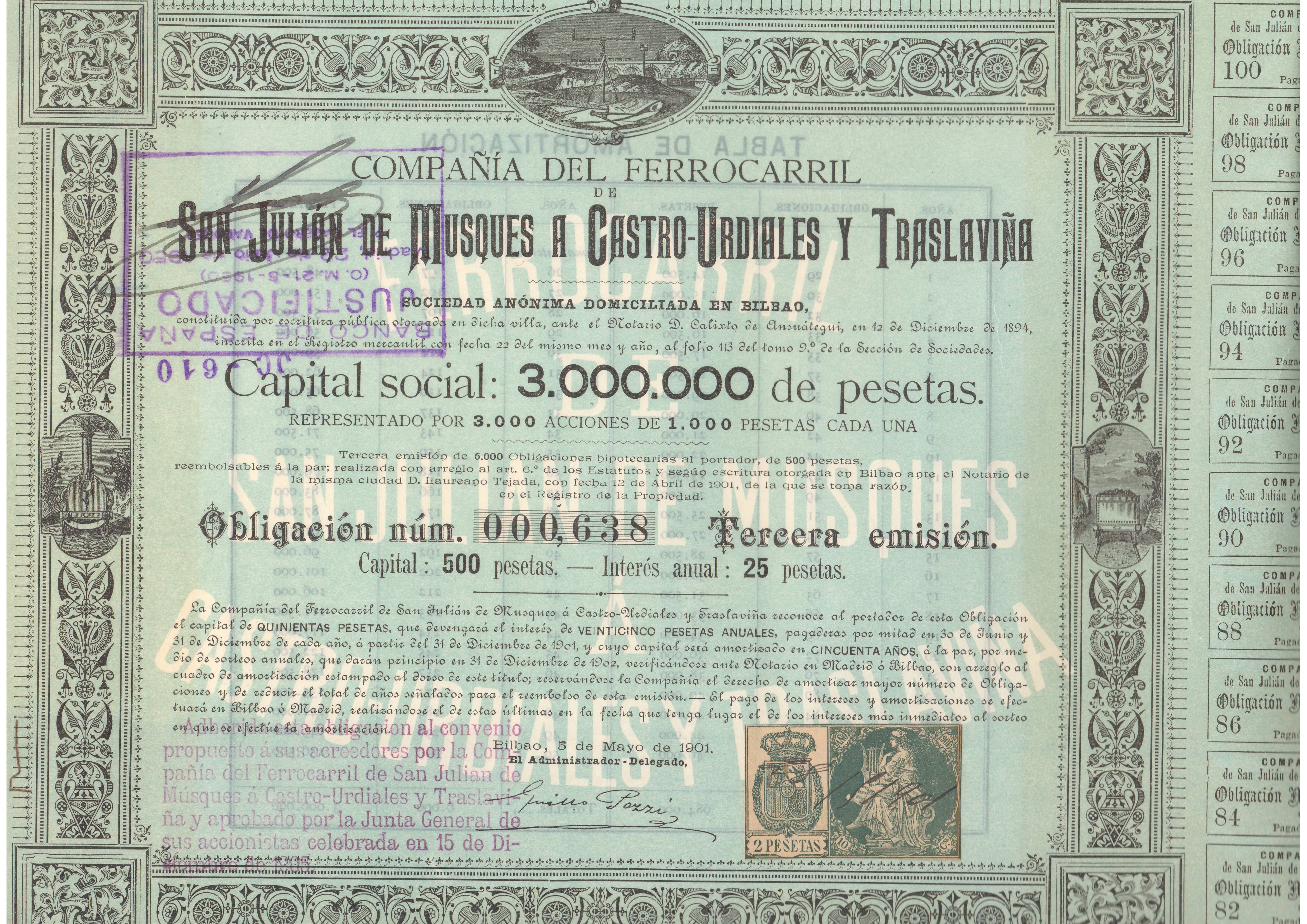 Compañía del Ferrocarril de San Julián de Musques a Castro-Urdiales y Traslaviña