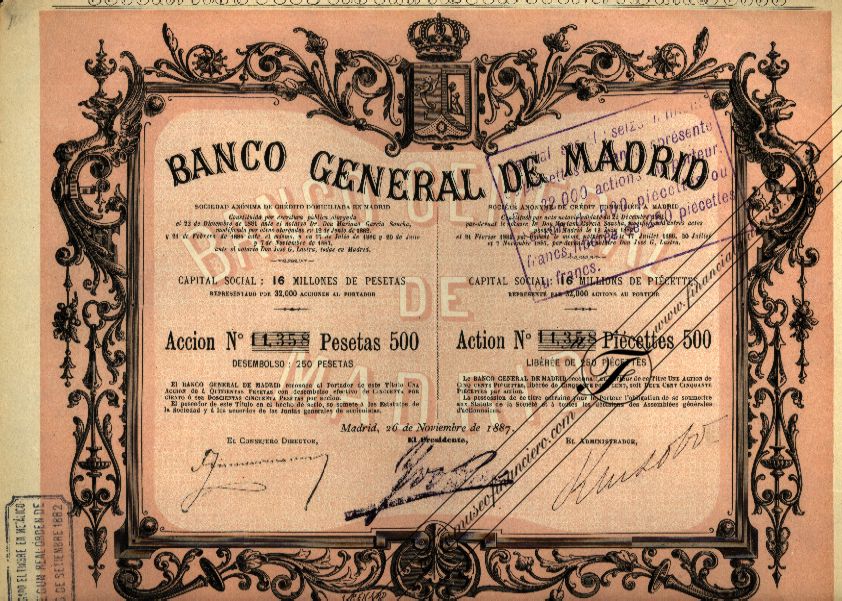 Banco General de Madrid: acción